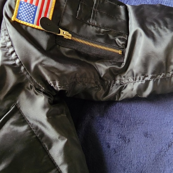 Kids Flight Jacket With Patches Boys Size S Fighter Pilot Boys Green - Picture 6 of 14